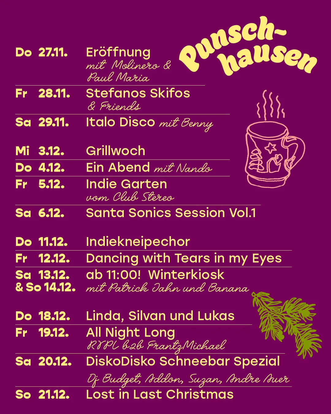 Kulturgarten - Punschhausen Programm 2025